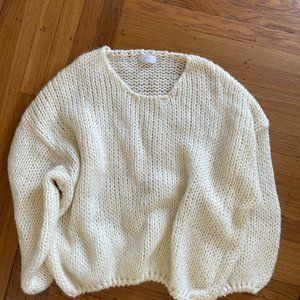Oak + Fort Oversized Knit Sweater in Cream Sz Small